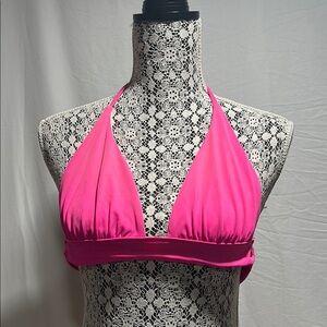 Victorias Secret Hot Pink Halter Bikini Top Size Medium